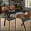 (Black Oak Table) Dining Table, Wooden Rectangular Kitchen Table with Sturdy Metal Legs 6