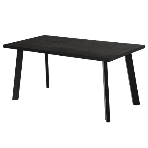 (Black Oak Table) Dining Table, Wooden Rectangular Kitchen Table with Sturdy Metal Legs 1