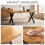 (Wild Oak) Dining Table, Wooden Rectangular Kitchen Table with Sturdy Metal Legs 5
