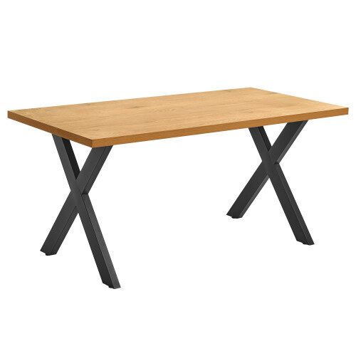 (Wild Oak) Dining Table, Wooden Rectangular Kitchen Table with Sturdy Metal Legs 1