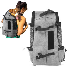 Dog Backpack Carrier Bag – Breathable Travel Carrier for Cats & Small Dogs up to 3kg, Grey