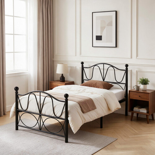 Comfy Living (3ft Single, Black) Willow Metal Bed Frame 1
