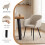 (Set of 5)Dining Table and Chairs Set, Rectangular Wooden Table with 4 Beige Armchairs 5