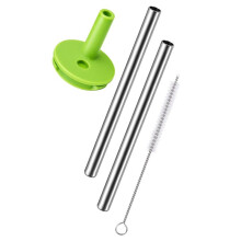 Ersatz-Mundstück und Metallstrohhalme für Owala Kinder-Trinkflaschen (12 & 15 Oz), Auslaufsicheres Set mit Weichem Silikon-Trinkhalm