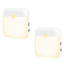 Motion Sensor Light Led Usb TYPE-C Charging Square Lamp for Bedroom Kitchen Stair Hallway Wardrobe Cupboard Lighting2pc