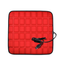 (Red) Non Slip Car Heating Cushion USB 5V Heating Electric Car Seat Cushion Comfortable Scratch Resistant for Automobile Home Office