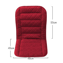 (Wine Red) Chair Heated Cushion Electric Seat Heating Pad Office Backrest Integrated Thermostatic Mat 3 Speed Adjustable Temperatur