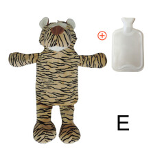 (Tiger) 1L Winter Cute Elephant Hot Water Bottle Plush Soft Animal Shape with Fluffy Cover Hand Foot Warming Heating Pad Childre