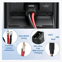 8AWG Extra Battery Extension Cable for M8 O Terminal to XT150 Power Wire 0.5m for Power Station