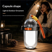 Splashproof Portable Solar Outdoor Light 3 Gear Dimmable LED Tent Atmosphere Light for Travel Night Walking Blackout Use