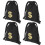 Canvas Drawstring Bags with Sign, Black 4-Pack, Storage and Party Decor 1