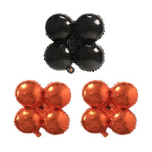 Foil Balloons Four Leaf Clover 6 Pack Halloween Party Decorations Black Orange Aluminum Foil 45x45cm