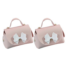 Rosa Schleife-Süßigkeitstüten, 2er-Pack, kleine Handtaschenform für die Tischdekoration bei Hochzeiten