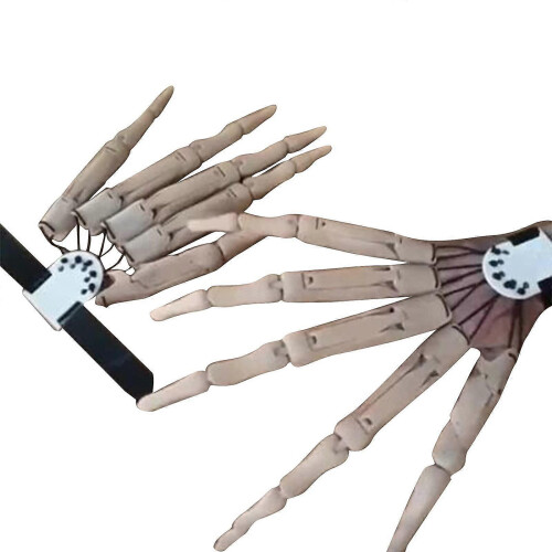 Skeleton Hand Left Hand Prop with Realistic Knuckle Bone Design Black Halloween Costume Accessory 1