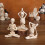 Skull Candle Holder Set Resin Skeleton Gothic Candlestick Halloween Decor 3