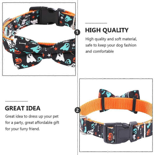 Halloween Pet Collar Cloth Adjustable Bow Tie for Dogs Cats 1