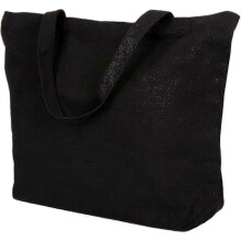 Black Canvas Tote Bag Reusable Eco-Friendly Washable DIY Craft 40x30x10cm
