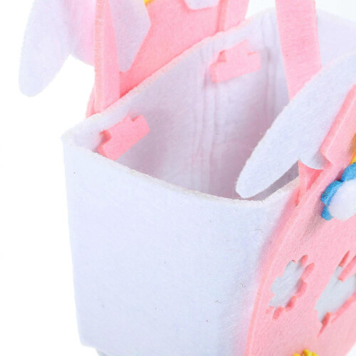 Non-woven Easter Candy Pouch Bag with Bunny Pattern, Pink, 21x10.5x7cm 1