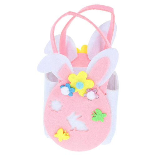 Non-woven Easter Candy Pouch Bag with Bunny Pattern, Pink, 21x10.5x7cm 2