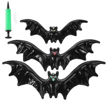 Halloween Inflatable Bat Decoration 3 Pcs Hanging Set Black PVC for Haunted House