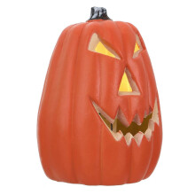 Pumpkin Light Ornament Orange PE Battery Operated Warm Light Scary Face Halloween Decoration