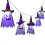Halloween LED String Lights Ghost Design Battery Powered Waterproof 5 Pendants Polyester 2 Modes 3