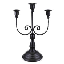 3 Arm Metal Candelabra Tall Candlestick Holder Gothic Black Iron for Home Wedding Church