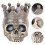 2Pcs Resin Skull Candle Holders Halloween Gothic Coffee Candlestick Decor 3