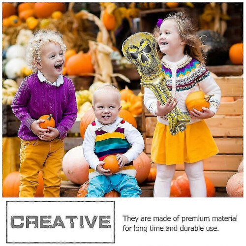 Halloween Inflatable Sticks with Skull Design, 12-Pack for Party Decoration 2