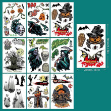 Autocollants pour fenêtre d'halloween, 54 pièces, squelette, chauve-souris, fantôme, pour fenêtres en verre