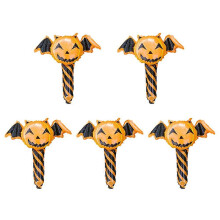 Halloween Pumpkin Balloon Sticks, 5 Pack, 56cm Aluminum Foil Balloons for Party Decorations