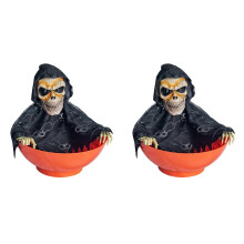Paquet de 2 bols à bonbons d'Halloween avec yeux brillants activés par le mouvement et son effrayant pour une décoration de maison effrayante