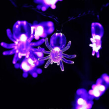 Luzes de corda LED 3m 30 luzes Controle Remoto Alimentado por bateria Halloween Spider decorativa