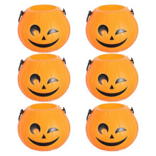 Mini seaux d'Halloween Ă la citrouille, paquet de 6, rangement de bonbons en plastique orange pour bonbons ou friandises
