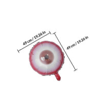 Red Eyeball Round Balloons 8 Pack Halloween Party Decorations PE Material 49cm