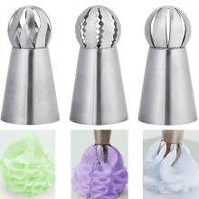 Boquillas de alcohol grandes para decoración de pasteles, acero inoxidable, 3 piezas (6,1 x 3,3 cm)
