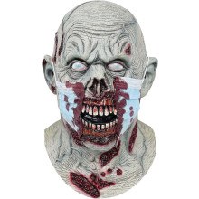 Máscara de látex zumbi cabeça cheia assustador sangrento fantasia de Halloween