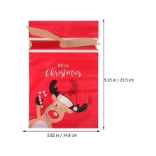 Sacs à bonbons de noël, paquet de 50 sacs à cordon pour friandises PEVA couleurs assorties 23x15cm