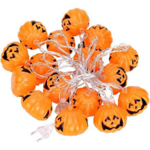 Luzes de corda de abóbora 3M 20LED branco quente decoração de Halloween interno e externo