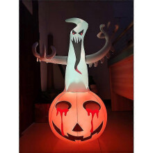Halloween Inflatable Ghost 47in Tall Outdoor White Ghost Decoration with LED Lights Waterproof