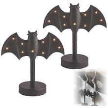Castiçal de morcego gótico Halloween LED luz preta decoração de festa em casa