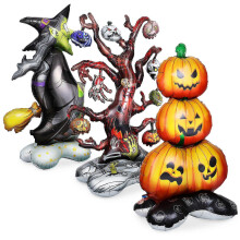 Halloween Inflatable Balloon Decorations Aluminum Foil Assorted Colors Pumpkin Tree Designs Party