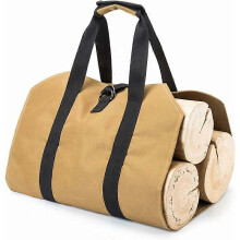 Canvas-Holztasche, 50 x 100 cm, rutschfester Griff, wasserabweisend, faltbarer Brennholzträger
