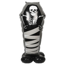 Skull Coffin Aluminum Foil Balloon for Halloween Decoration Indoor Outdoor Multicolor