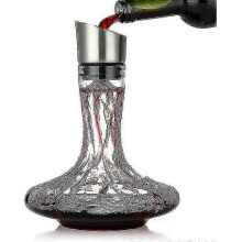 Carafe à vin avec aérateur et filtre intégrés, cristal soufflé à la main sans plomb pour l'aération du vin