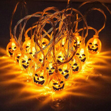 Abóbora Halloween Caveira LED Luzes de corda 3m 20 Luzes decorativas externas internas brancas quentes