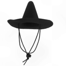 Chapéu de fantasia de animal de estimação preto para Halloween, Natal, aniversário - Material Composto 15x15x8,5cm