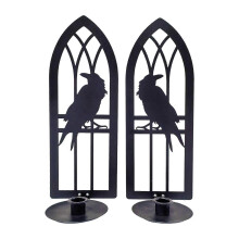 Wall Mounted Candle Sconces 2Pcs Gothic Iron Black for Living Room Bedroom Kitchen