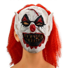 Máscara de palhaço látex assustador Halloween realista artesanal adereços de festa naturais para adultos