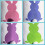 Easter Basket Canvas Bunny Printed Small Tote Bag for Eggs Candy 25x23 cm 3